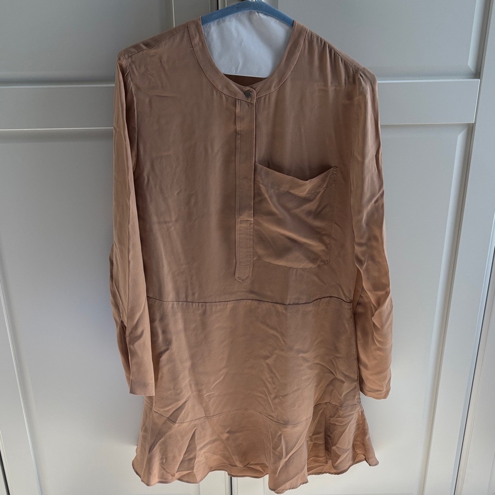 A.L.C. Tan Long Sleeve Blouse